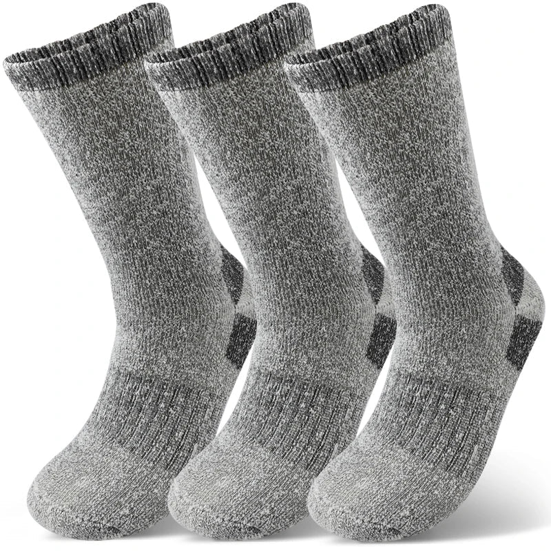 AlpenWool™  | 3 Paar Herren Thermo-Wintersocken | Extra dick, warme Wolle | Mittellange Socken für Skifahren & Outdoor-Einsatz