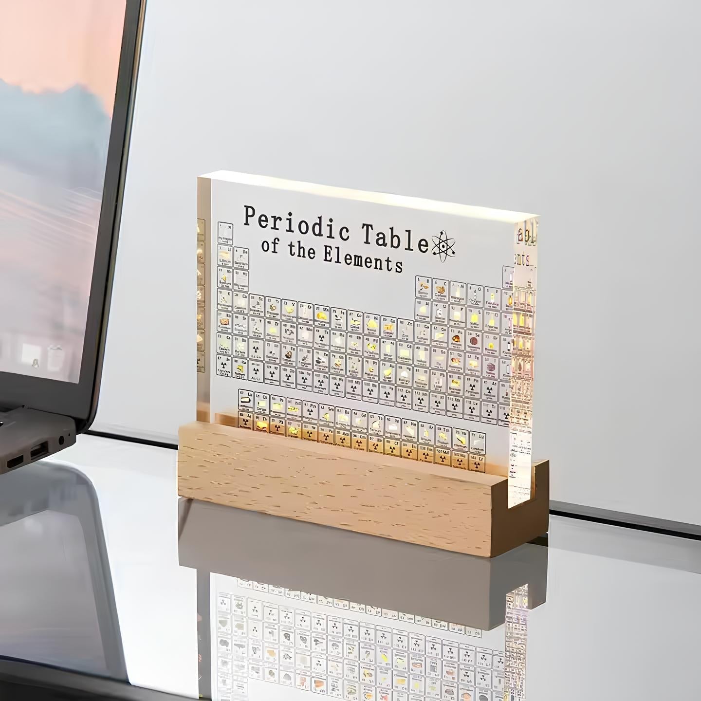PeriodicElements™ | Beleuchtetes Periodensystem mit echten Elementen