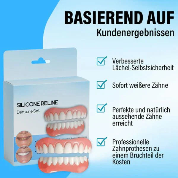 1+1 Gratis | SmileReline™ | Komfortables Silikon-Reline-Zahnersatz-Set