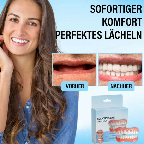 1+1 Gratis | SmileReline™ | Komfortables Silikon-Reline-Zahnersatz-Set