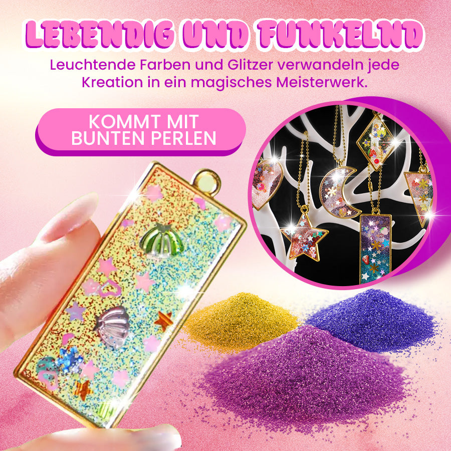 CharmGlow™ | Magisches Harz-Charm-Kit | Funkelnder Anhänger-Bastelspaß