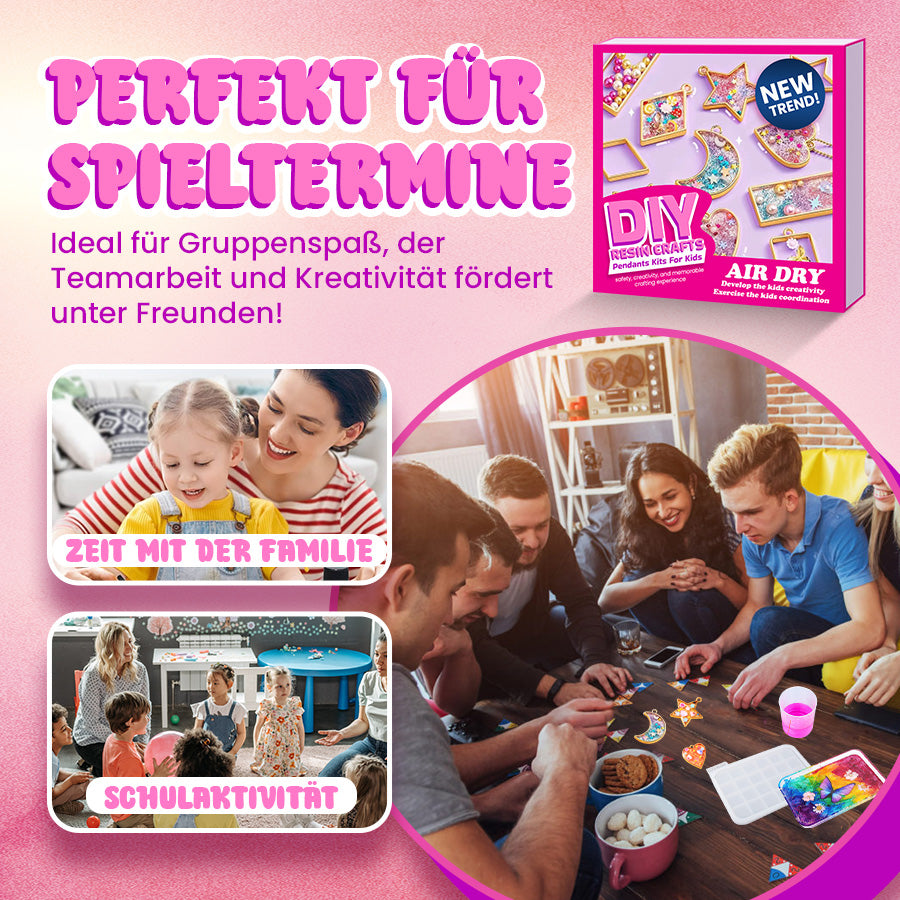 CharmGlow™ | Magisches Harz-Charm-Kit | Funkelnder Anhänger-Bastelspaß