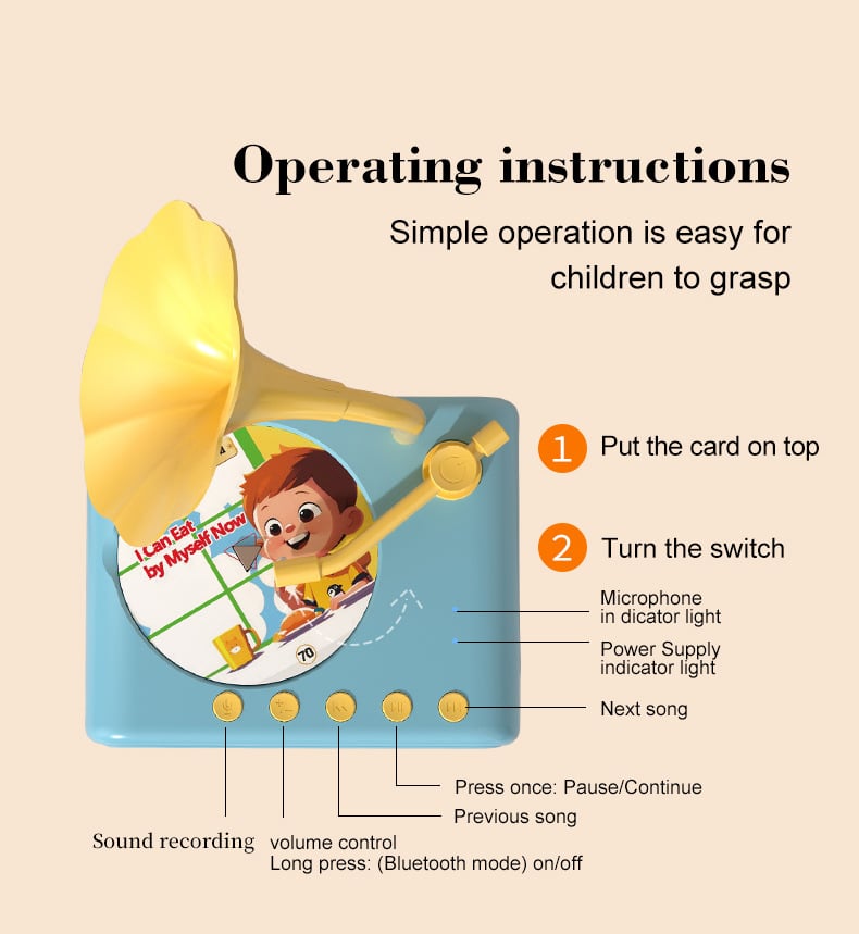 50% RABATT | GrammyTales™ | Interaktives Kinder-Hörgerät mit Geschichten & Musik | Bildschirmfreies Lernen & Fantasie-Förderung