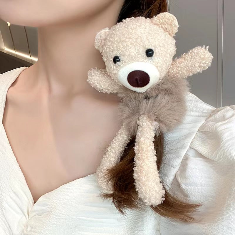 1+1 GRATIS | BearTie™ | 3D Cartoon Haargummis – Niedliche Plüsch Scrunchies für Kinder & Frauen