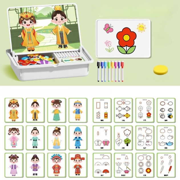 MagFace™ | Magnetisches Puzzle Gesichter-Anziehspiel Reisespiel Doppelseitiges Vorschulerziehungs-Lernspielzeug für Kinder