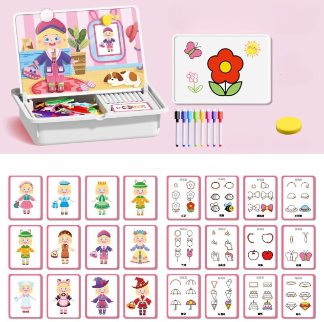 MagFace™ | Magnetisches Puzzle Gesichter-Anziehspiel Reisespiel Doppelseitiges Vorschulerziehungs-Lernspielzeug für Kinder