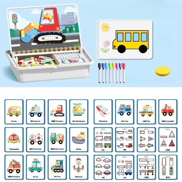MagFace™ | Magnetisches Puzzle Gesichter-Anziehspiel Reisespiel Doppelseitiges Vorschulerziehungs-Lernspielzeug für Kinder