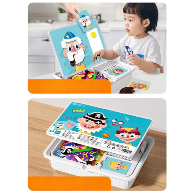 MagFace™ | Magnetisches Puzzle Gesichter-Anziehspiel Reisespiel Doppelseitiges Vorschulerziehungs-Lernspielzeug für Kinder