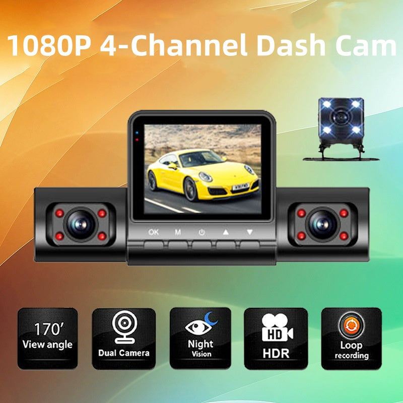 DriveGuard 360™ | 4-Kanal Dashcam mit 1080P & Nachtsicht