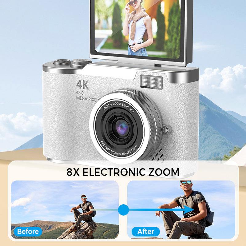 VisionFlip™ | 4K HD Digitalkamera mit Schwenkbarem Bildschirm