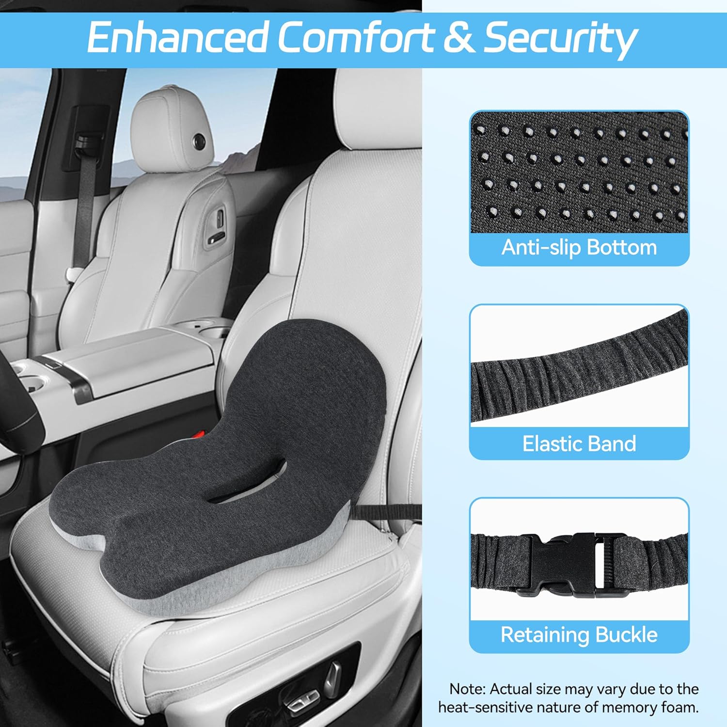 ComfyGrip™ | Rutschfester Sitz mit Memory-Schaum