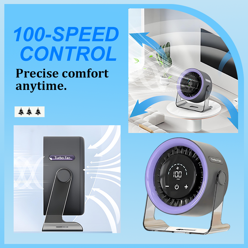CoolFlex™ | 100-Gang Mini-Tischventilator mit Digitalanzeige