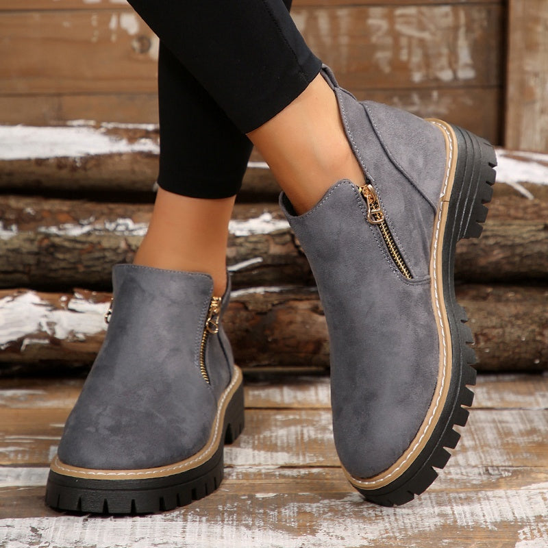 UrbanWalk™ | Damen-Stiefeletten mit runder Spitze und seitlichem Reißverschluss