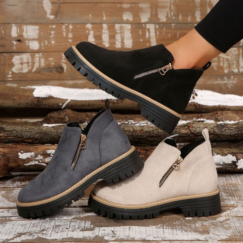 UrbanWalk™ | Damen-Stiefeletten mit runder Spitze und seitlichem Reißverschluss