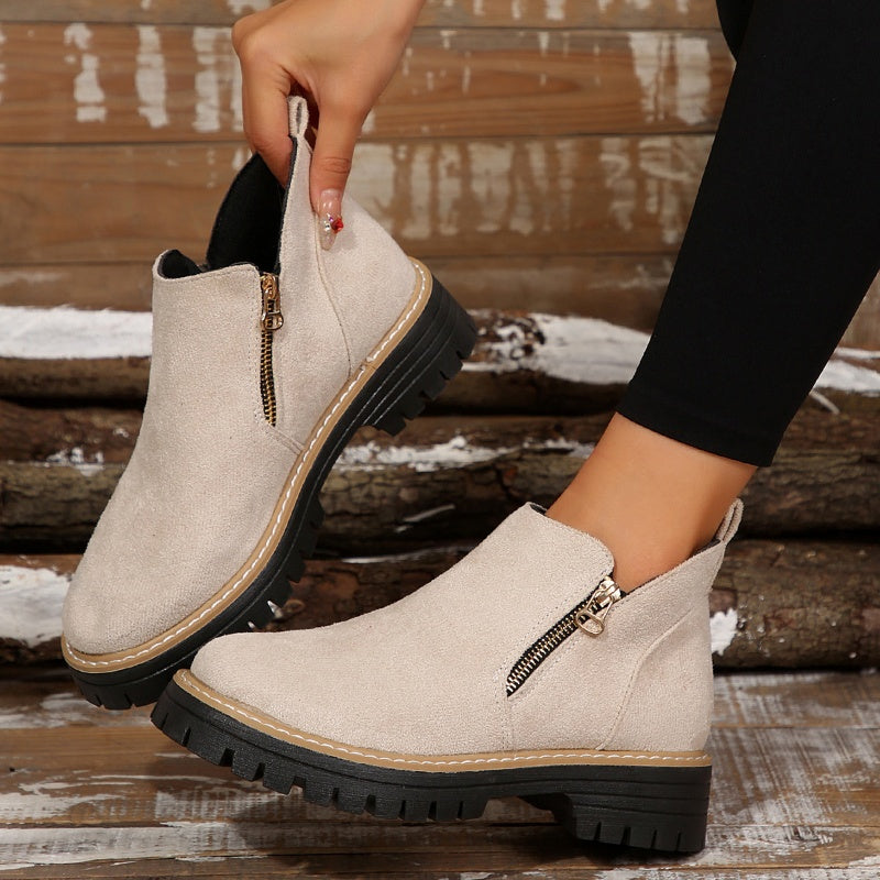 UrbanWalk™ | Damen-Stiefeletten mit runder Spitze und seitlichem Reißverschluss