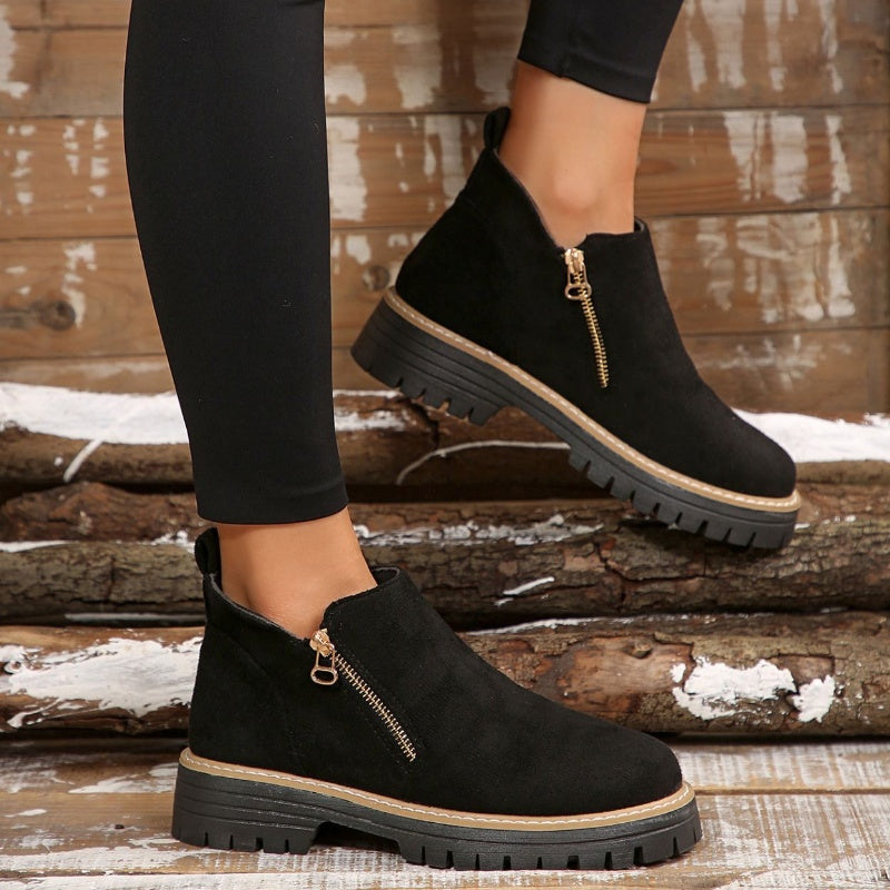 UrbanWalk™ | Damen-Stiefeletten mit runder Spitze und seitlichem Reißverschluss