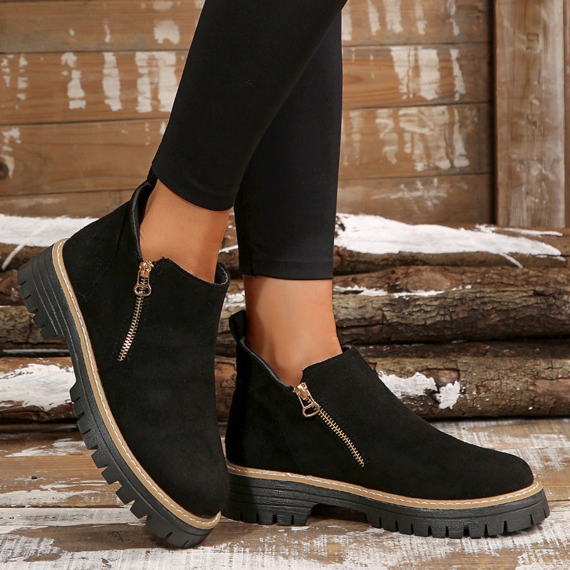 UrbanWalk™ | Damen-Stiefeletten mit runder Spitze und seitlichem Reißverschluss