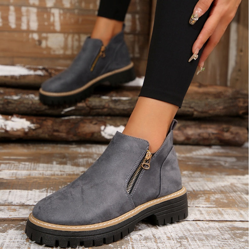 UrbanWalk™ | Damen-Stiefeletten mit runder Spitze und seitlichem Reißverschluss