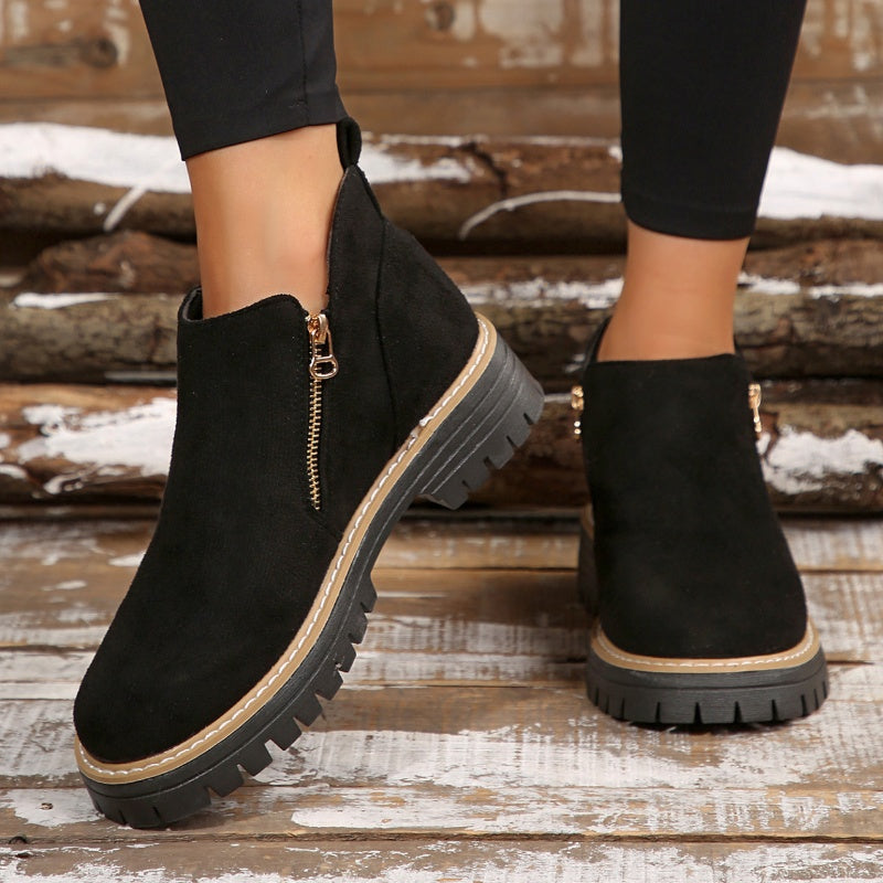 UrbanWalk™ | Damen-Stiefeletten mit runder Spitze und seitlichem Reißverschluss