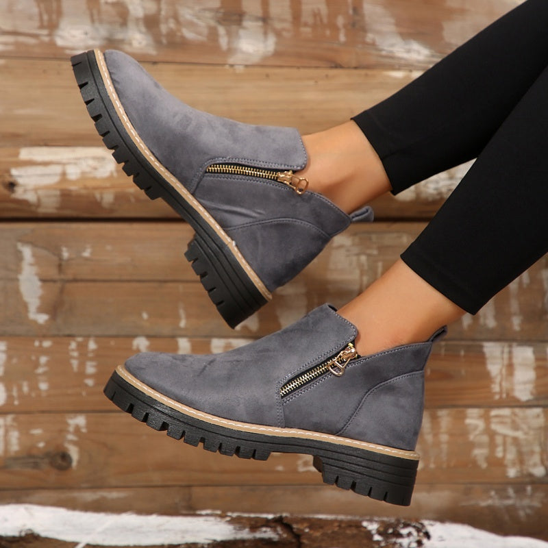 UrbanWalk™ | Damen-Stiefeletten mit runder Spitze und seitlichem Reißverschluss