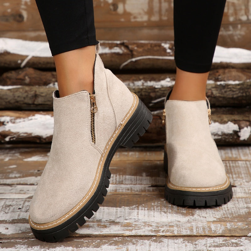 UrbanWalk™ | Damen-Stiefeletten mit runder Spitze und seitlichem Reißverschluss