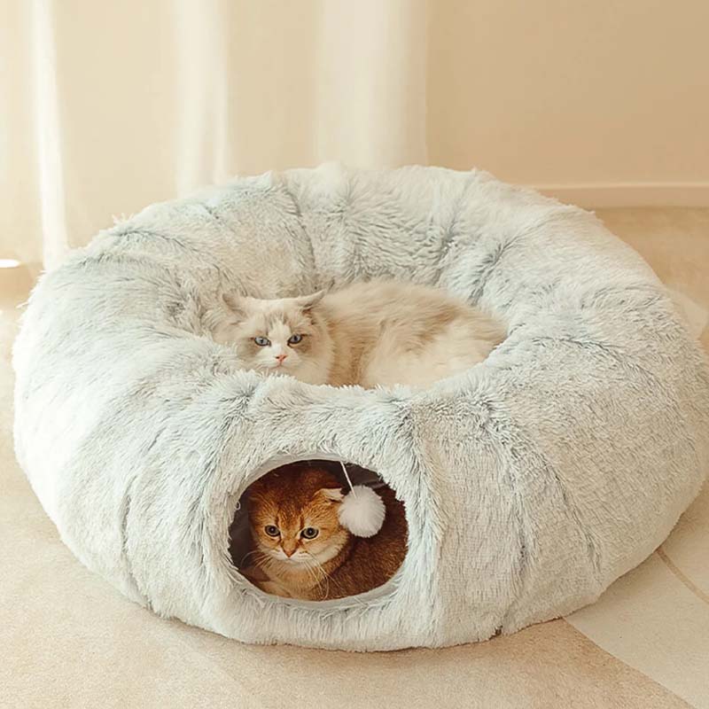 PurrLuxe™ | 2-in-1 Faltbares Katzentunnel-Bett